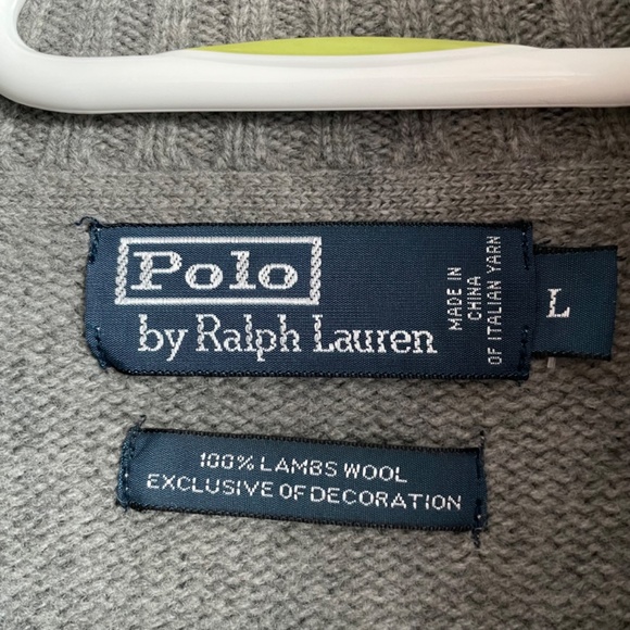 Vintage Polo Ralph Lauren Big Pony Zip-Up Sweater with Elbow Patches - Picture 5 of 10